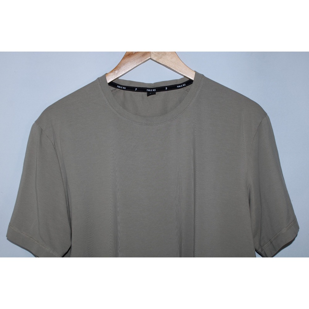 Public Rec Men's Large Sand Color Crew Neck Stretchy T-Shirt - Picture 2 of 9